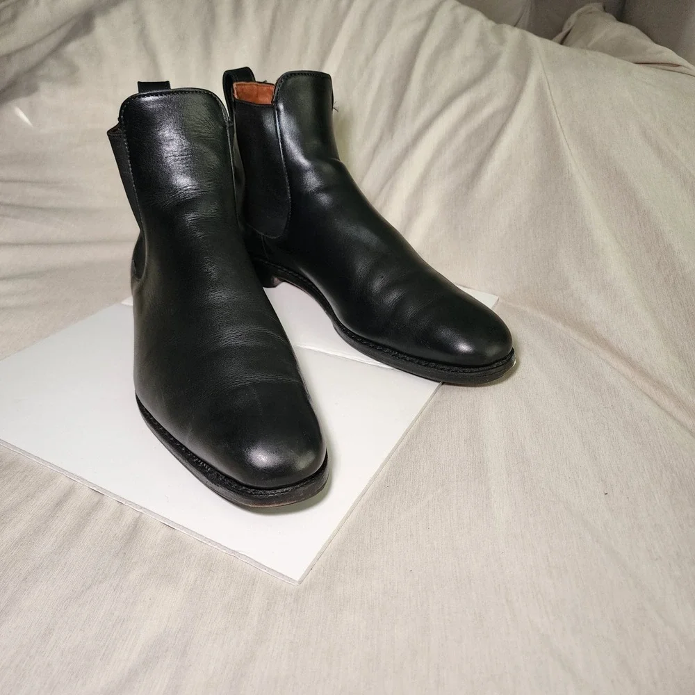 Allen Edmonds Chelsea Boots Men 11.5 D Black Good 7522 Leather Bench Welt Preppy